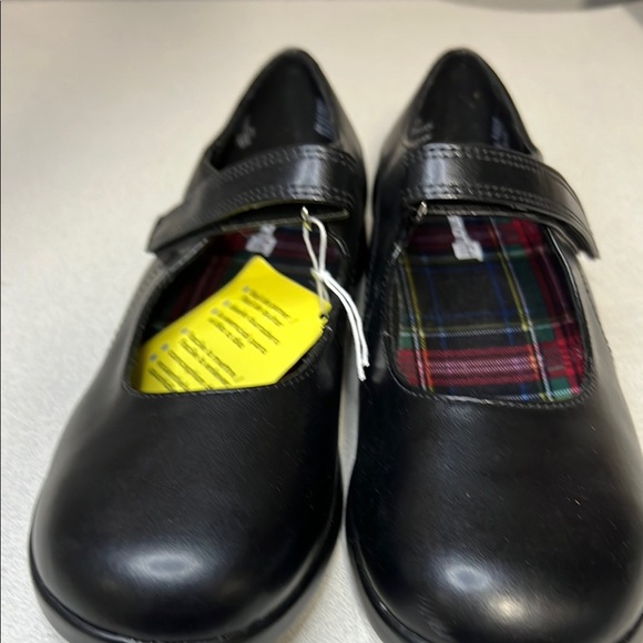 Smartfit Black Kids Dress Shoes with Plaid Insole - Picture 3 of 5